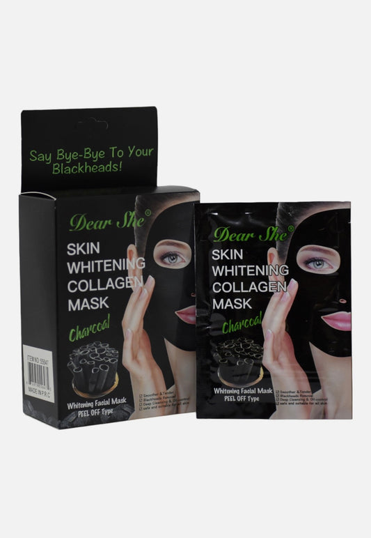 Dear she Charcoal skin whitening collagen facial/nose mask
