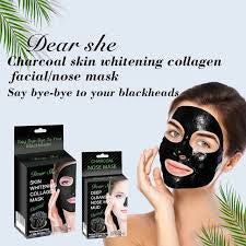 Dear she Charcoal skin whitening collagen facial/nose mask